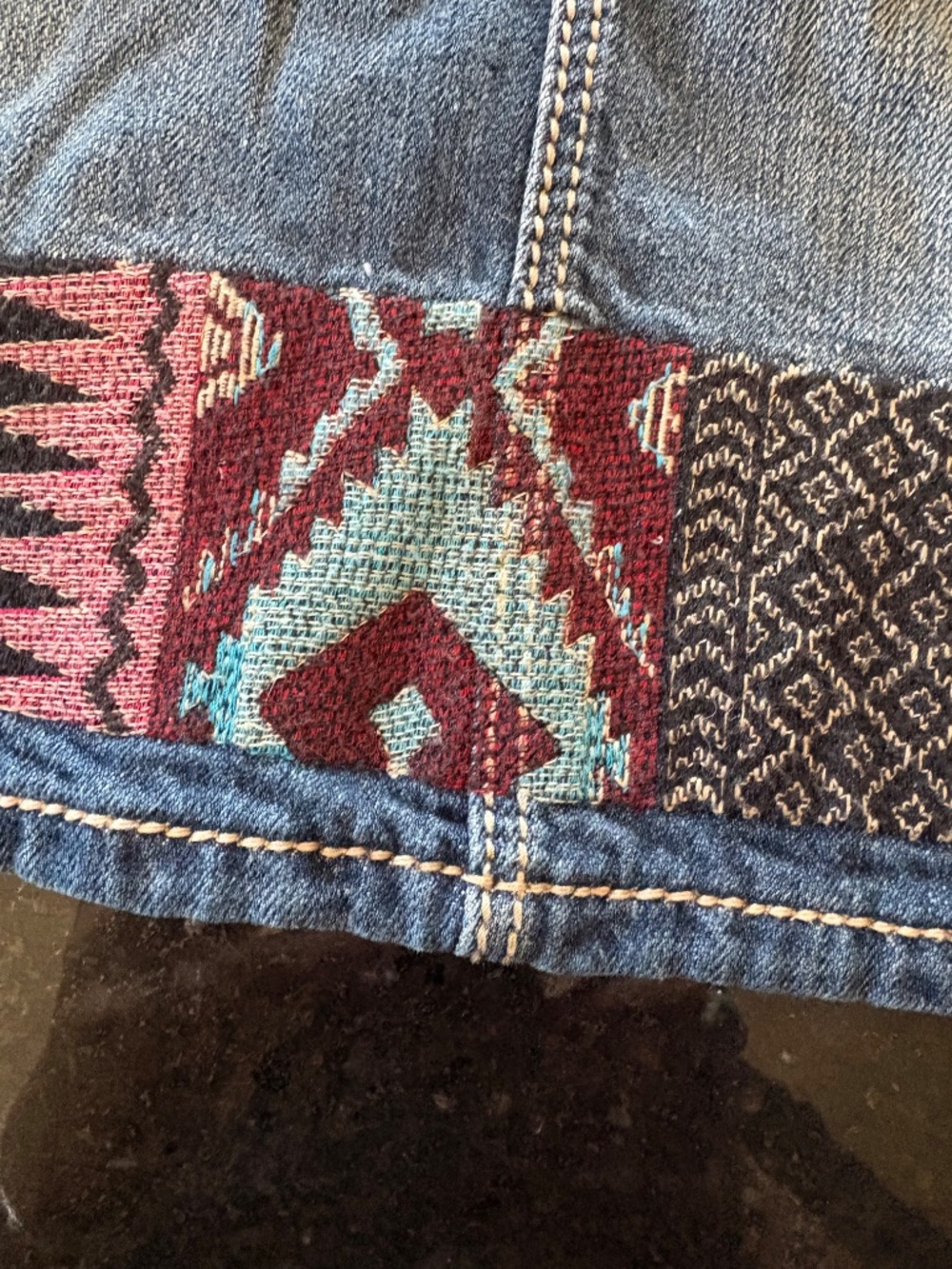 Miss Me High Rise Denim Skirt Size 31 Southwestern Western Y2K - Picture 12 of 14